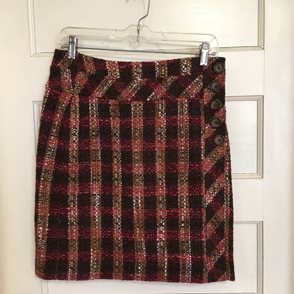Ann Taylor nubby plaid skirt size 4